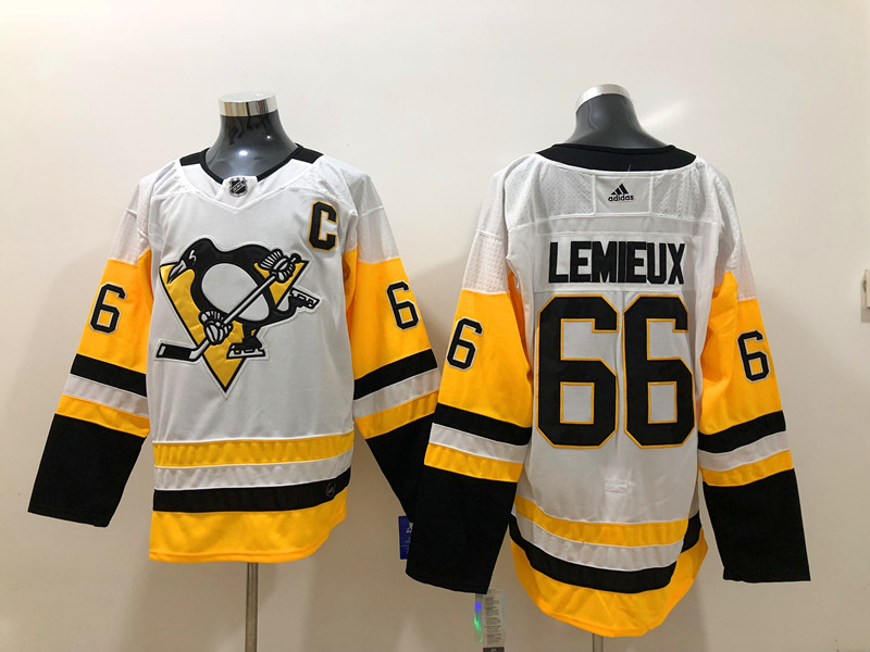 Men's Pittsburgh Penguins Mario Lemieux #66 White Jersey